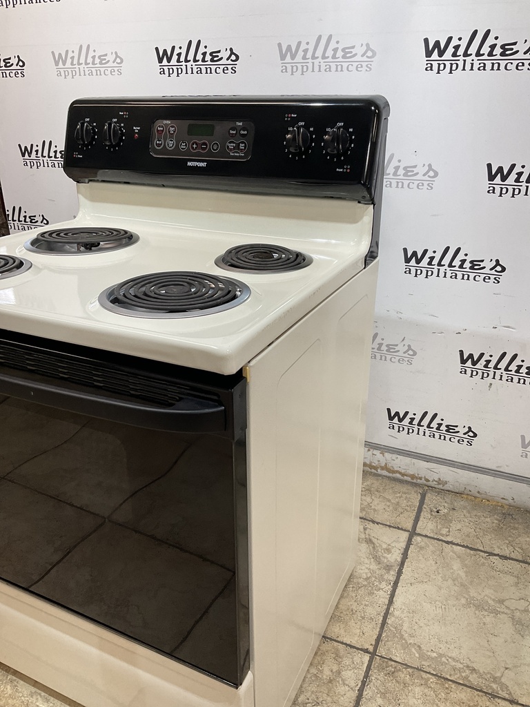 Hotpoint Used Electric Stove 220volts (40/50 AMP) 30inches {no cord} (Bisque/Black)