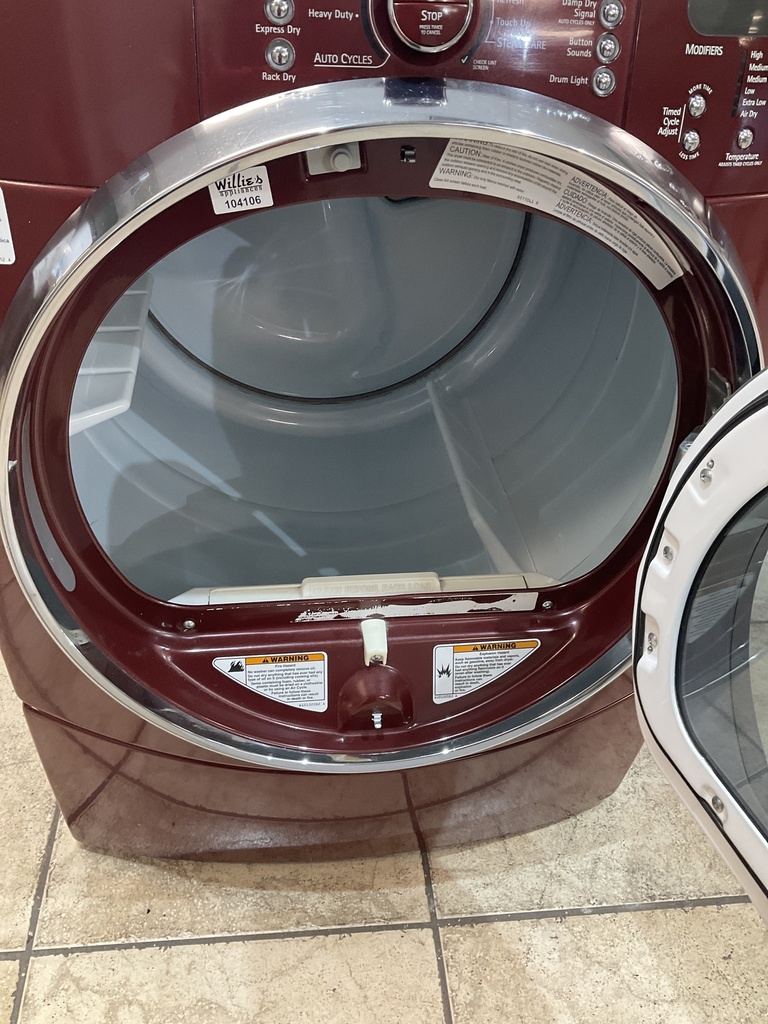 Kenmore Used Electric Dryer 220volts (30 AMP) 27inches {4 prong} (red) 