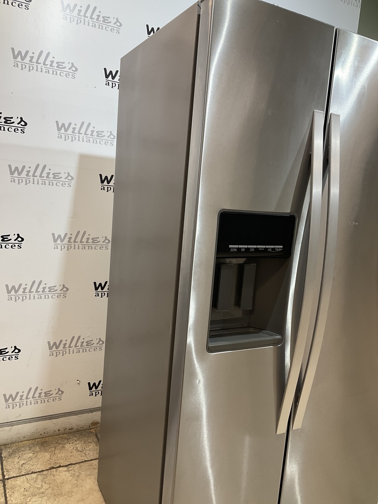 Whirlpool Used Refrigerator Side by Side Counter Depth 35 1/2” x69” (Stainless Steel)