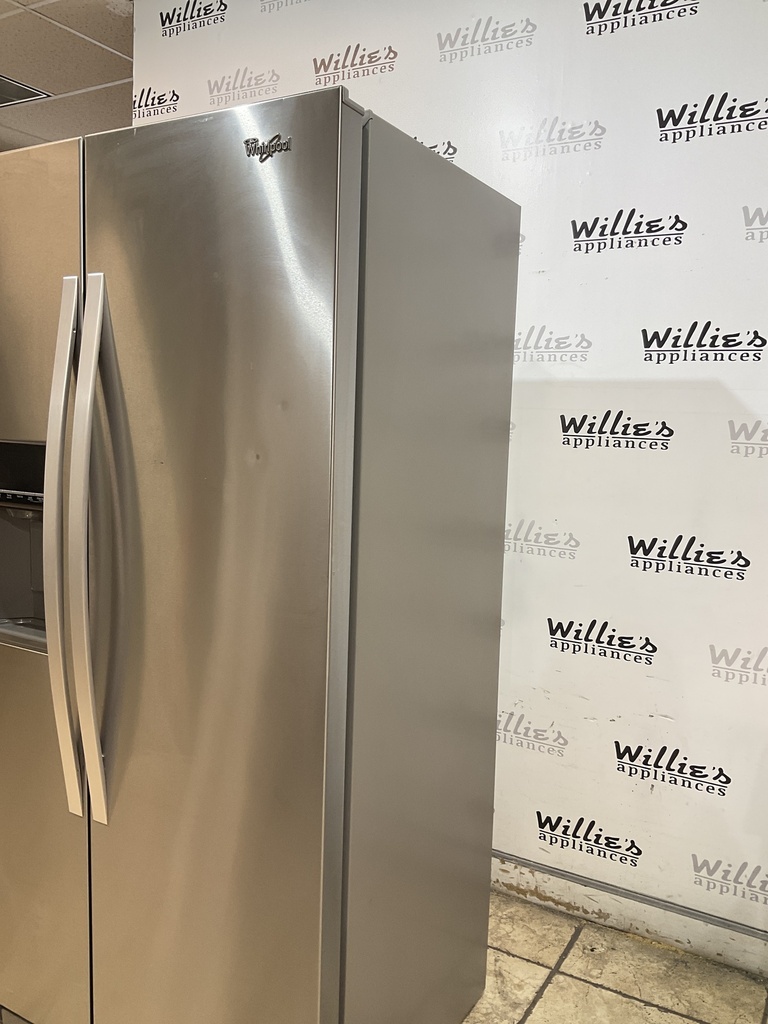 Whirlpool Used Refrigerator Side by Side Counter Depth 35 1/2” x69” (Stainless Steel)