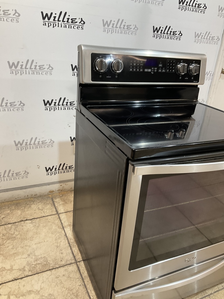 Whirlpool Used Electric Stove 220volts (40/50 AMP) 30inches {no cord} (Stainless Steel) 