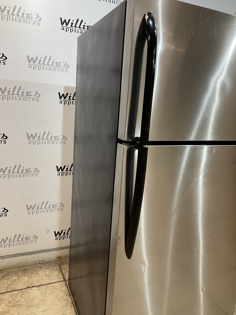 Frigidaire Used Refrigerator Top and Bottom 28x64 1/2” (stainless steel) 
