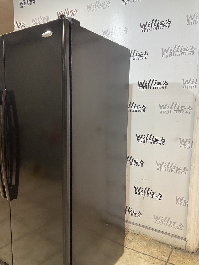 Whirlpool Used Refrigerator Side by side 36x69 1/2” (black) 