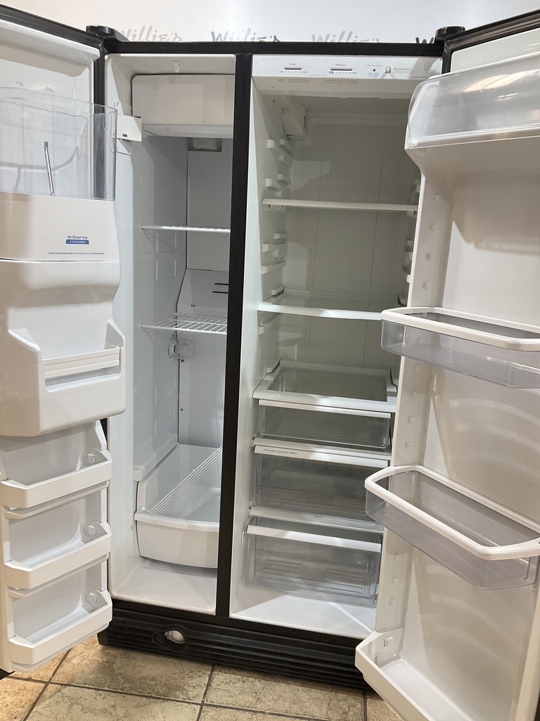 Whirlpool Used Refrigerator Side by side 36x69 1/2” (black) 