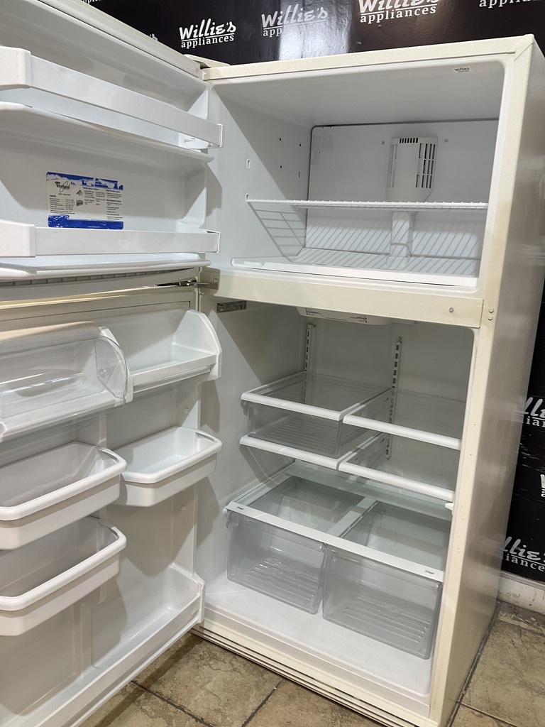 Whirlpool Used Refrigerator Top and Bottom 32 1/2x66 (Bisque) 