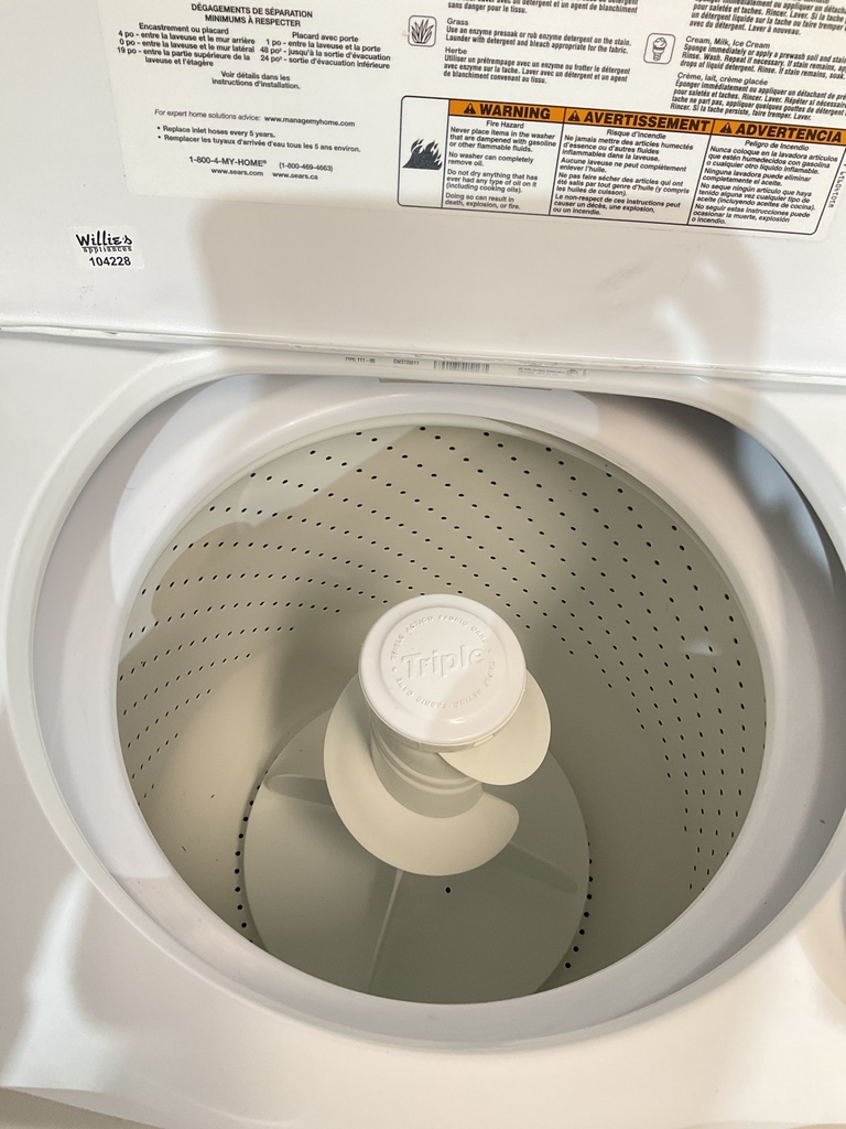 Kenmore Used Washer Top-load 27inches (white)
