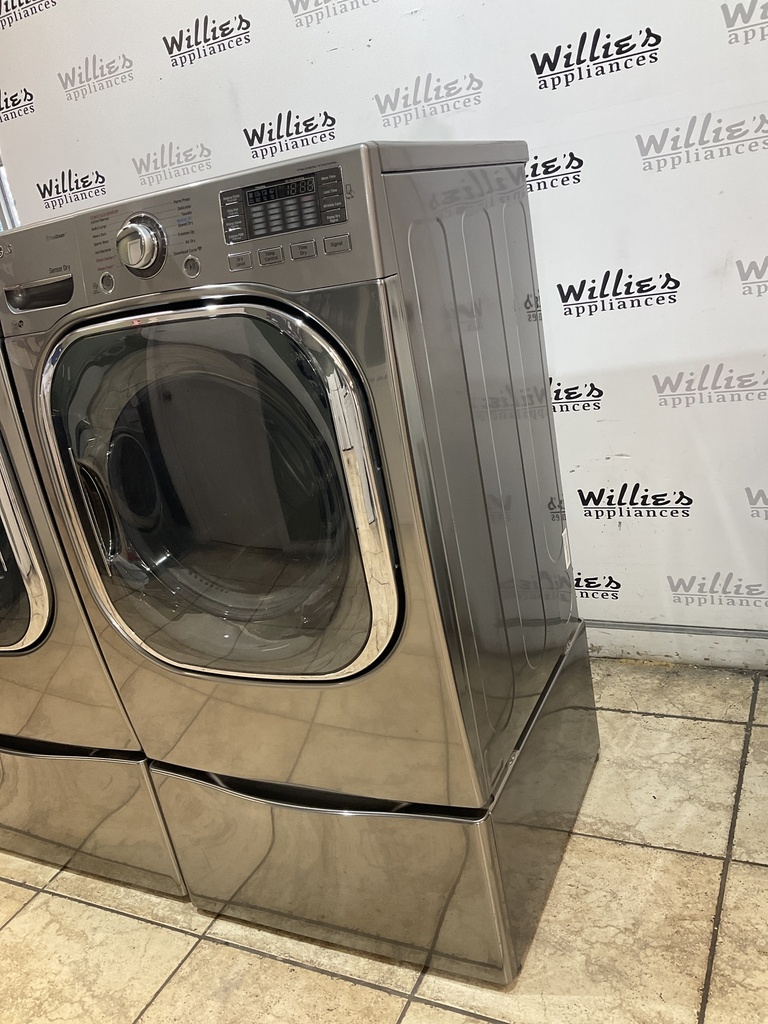 Lg Used Electric Set Washer/Dryer Front-load 220volts (30AMP) 27inches {3 prong} (Grey)