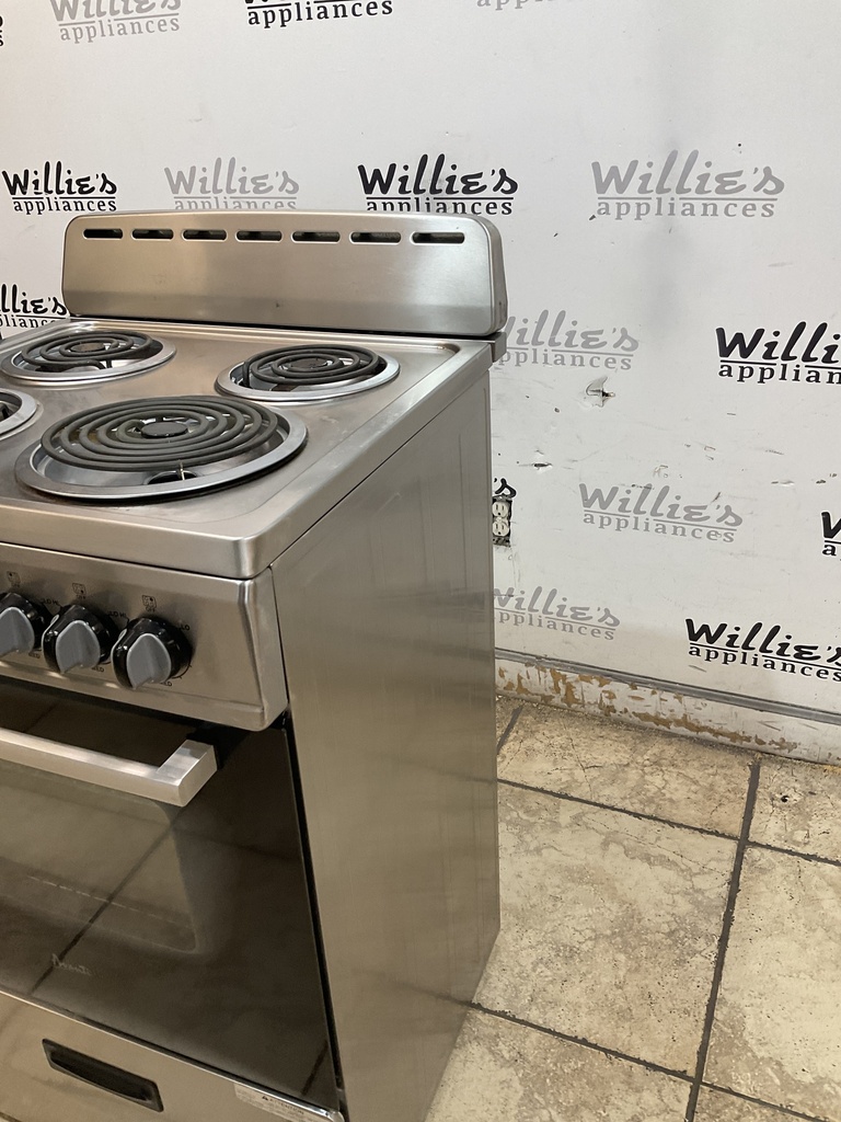 Avanti Used Electric Stove 220 volts(40/50 AMP) 23 1/2” {no cord} (Stainless steel) 