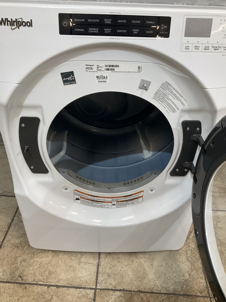 Whirlpool Used Electric Dryer 220volts (30 AMP) 27inches {no cord} (White) 