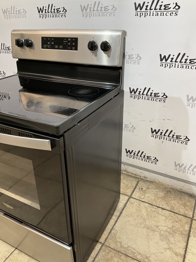 Whirlpool Used Electric Stove 220volts (40/50 AMP) 30inches {no cord} (Stainless Steel) 