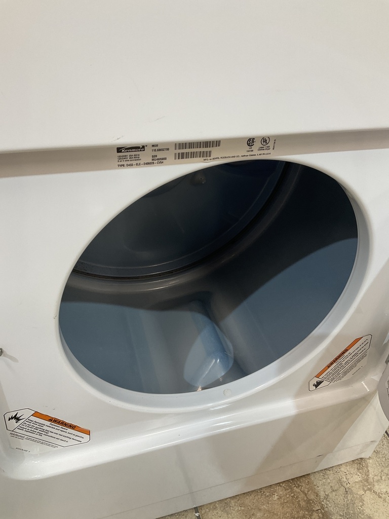 Whirlpool Used Electric Dryer 220volts (30 AMP) 29inches {no cord} (White) 