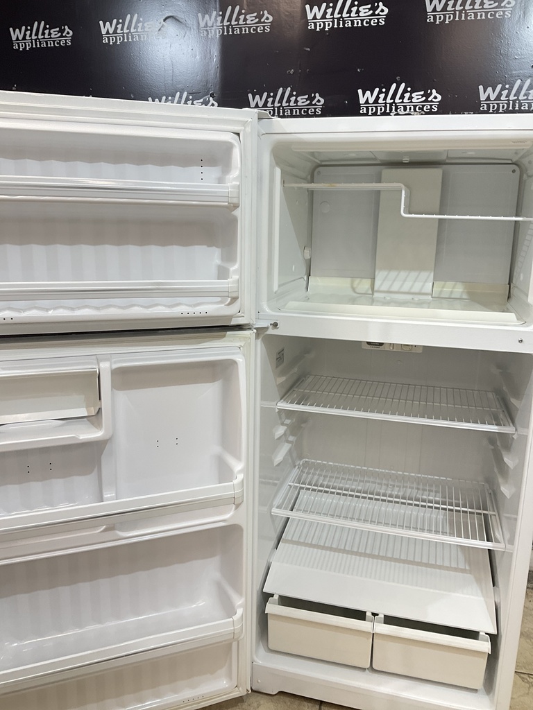 Ge Used Refrigerator Top and Bottom 28x62 (White) 