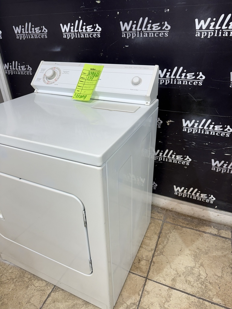 Whirlpool Used Electric Dryer 220volts(30AMP) 39inches {3 prong} (White) 