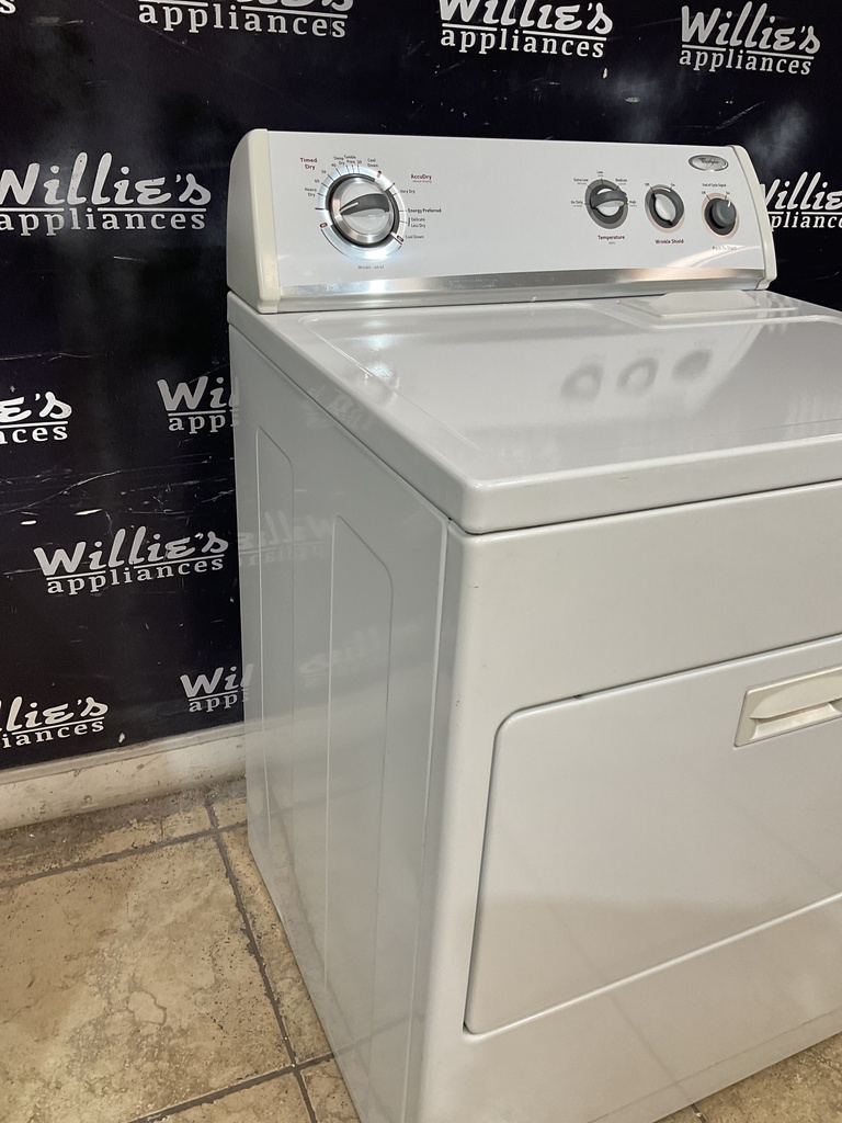 Whirlpool Used Electric Dryer 220volts (30 AMP) 29inches {3 prong} (White) 