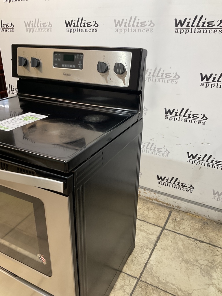 Whirlpool Used Electric Stove 220volts (49/50 AMP) 30inches {3 prong} (Stainless steel) 