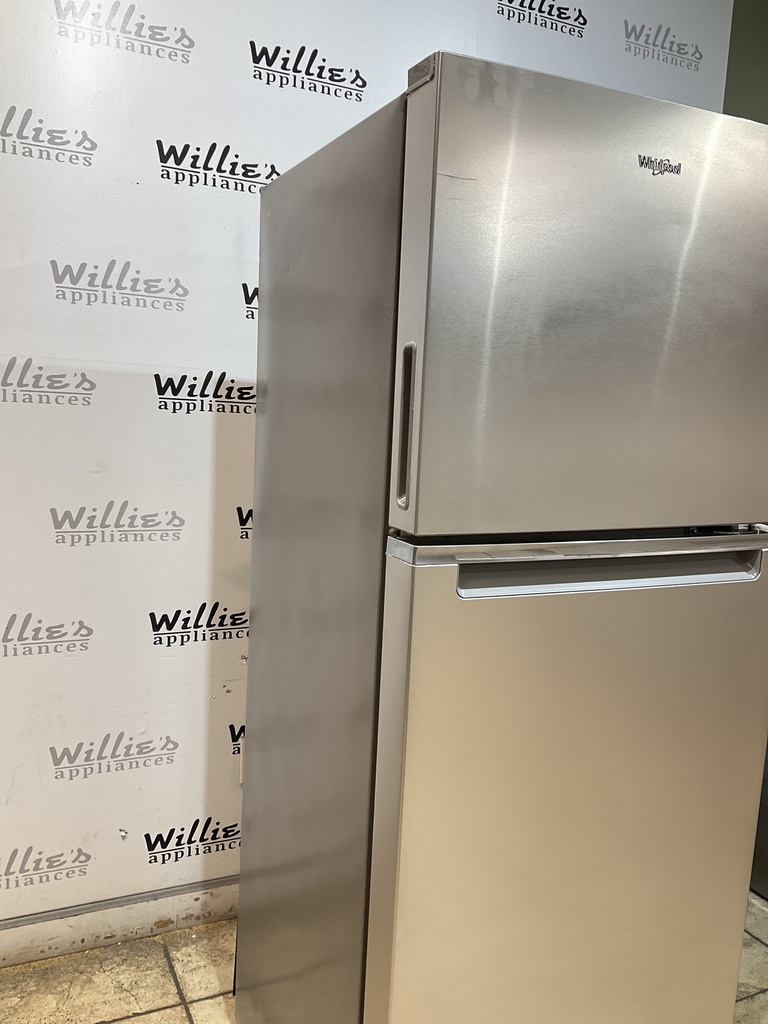 Whirlpool Used Refrigerator Top and Bottom 24x66 (Stainless Steel) 