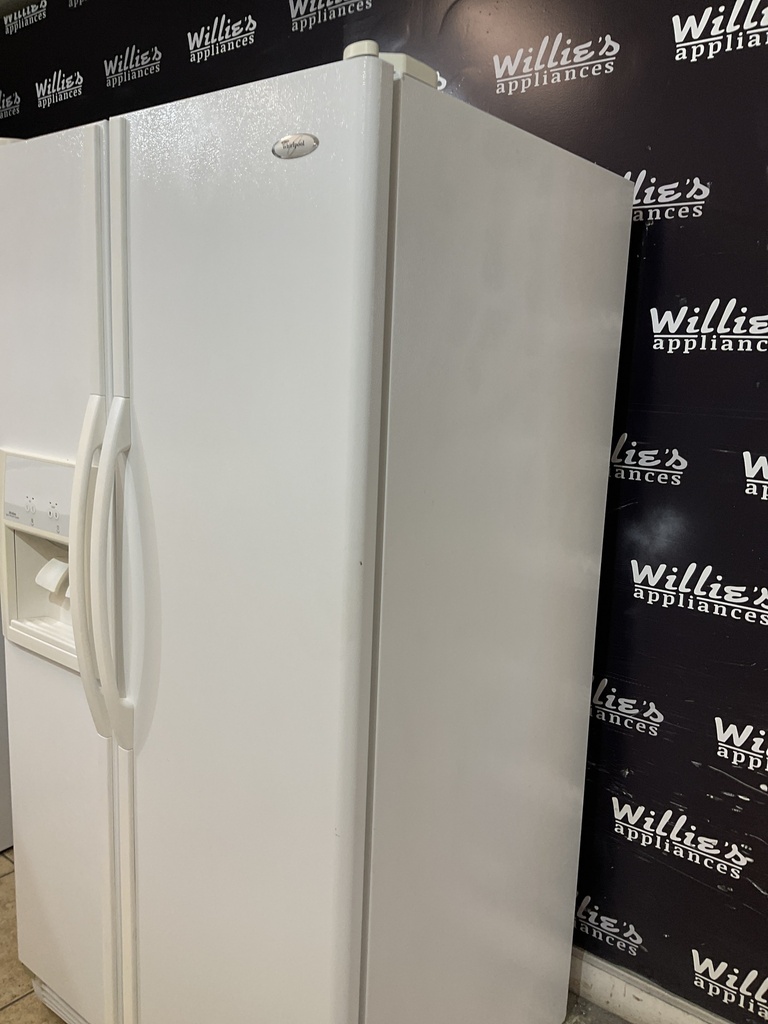 Whirlpool Used Refrigerator Side by Side 36 1/2” x 69 1/2” (White) 