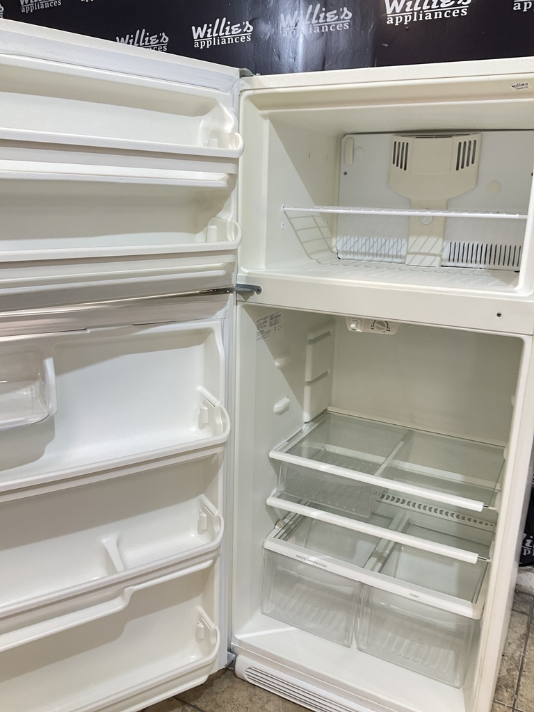 Frigidaire Used Refrigerator Top and Bottom 30x65 1/2” (Bisque) 