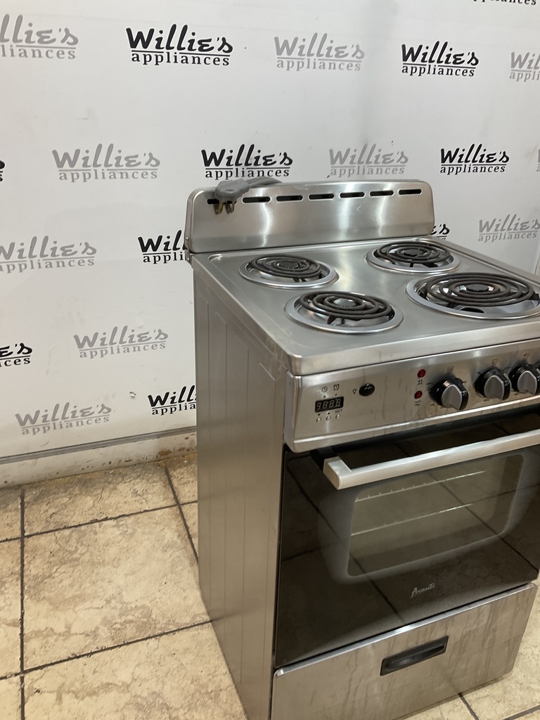 Avanti Used Electric Stove 23 1/2” {3 prong} (Stainless Steel) 