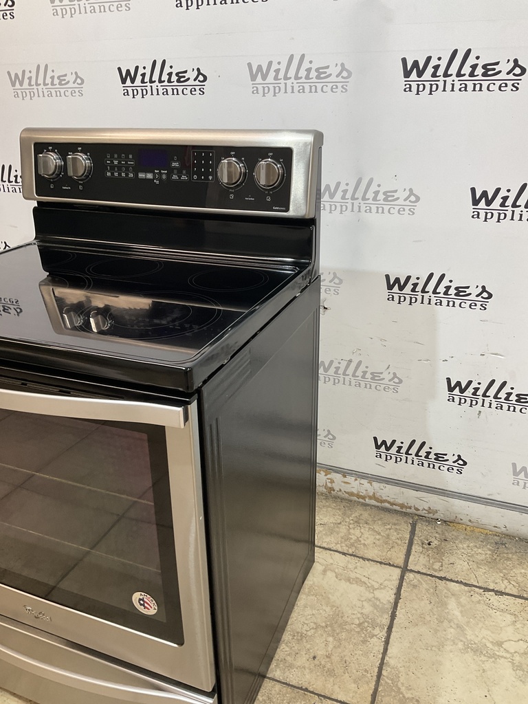 Whirlpool Used Electric Stove 220volts (40/50 AMP) 30inches {no cord} (Stainless Steel) 