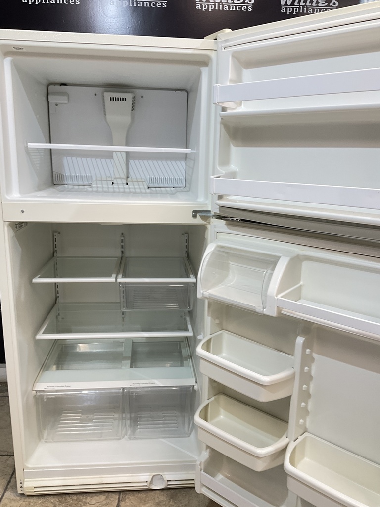 Whirlpool Used Refrigerator Top and Bottom 30x66 (Bisque) 