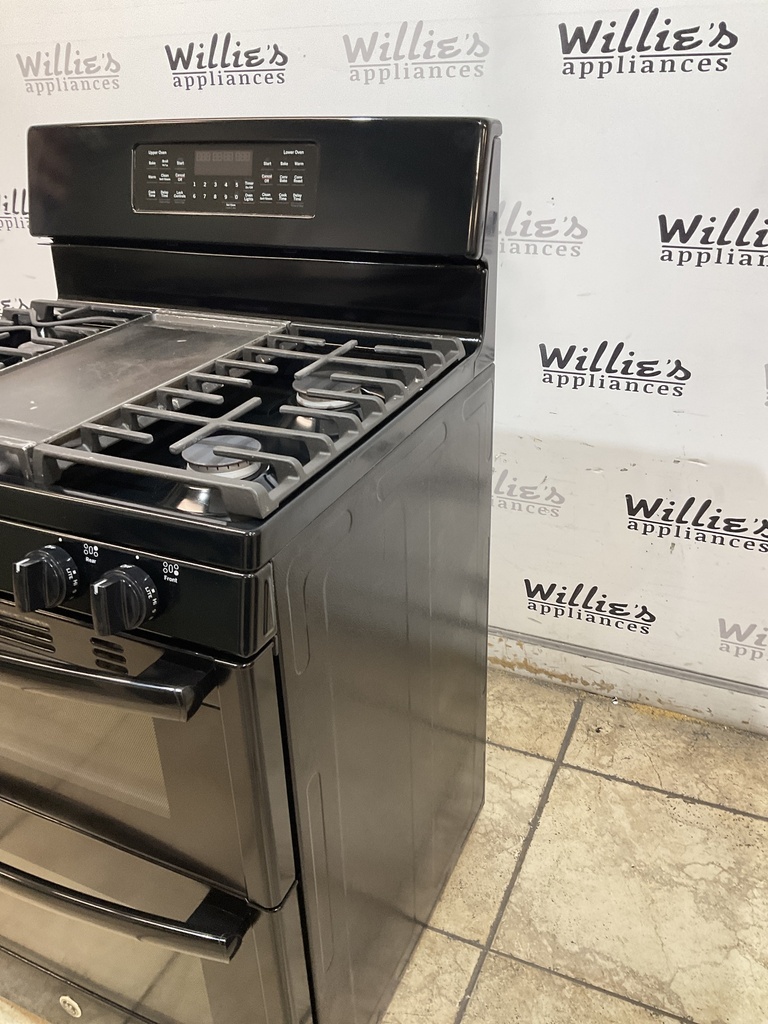 Ge Used Natural Gas Stove Double Oven 30inches (Black) 