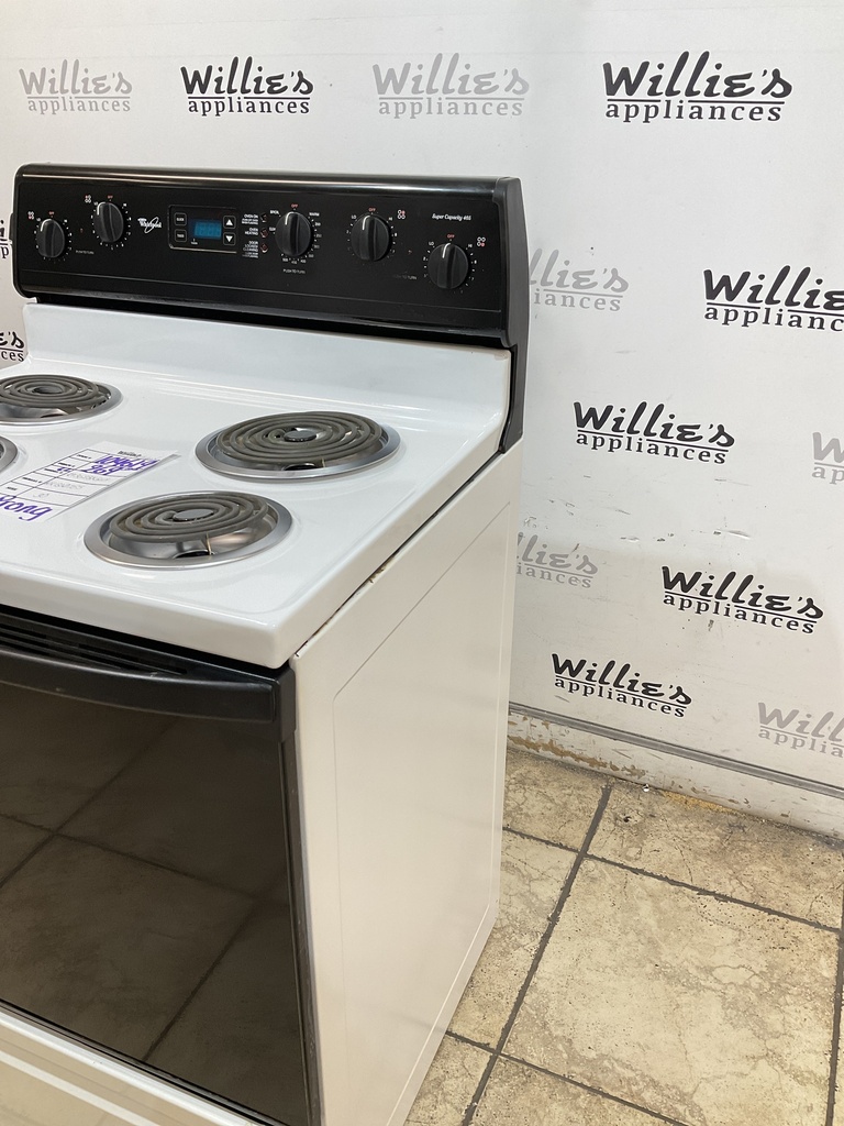 Whirlpool Used Electric Stove 30inches (40/50 AMP) 30inches {3 prong} (White/Black) 