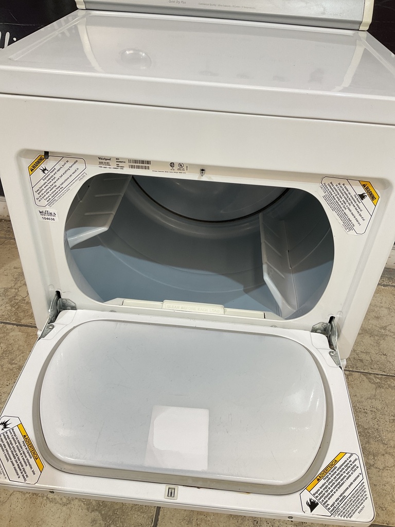 Whirlpool Used Electric Dryer 220volts (30 AMP) 27inches {3 prong} (White) 