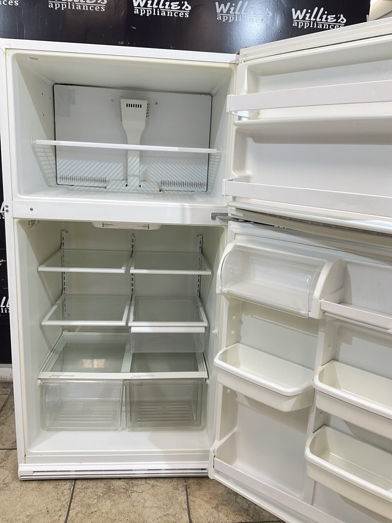 Whirlpool Used Refrigerator Top and Bottom 33x66 (White) 