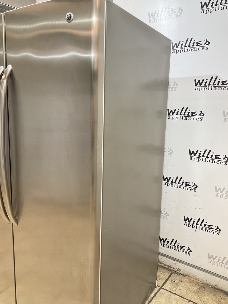 Ge Used Refrigerator Side by Side 36 1/2” x 69 1/2” (Stainless Steel) 