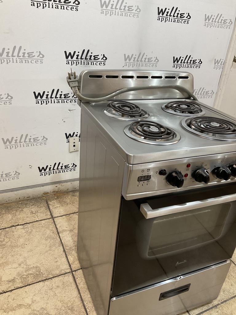 Avanti Used Electric Stove 220volts (40/50 AMP) 23 1/3” (Stainless Steel)