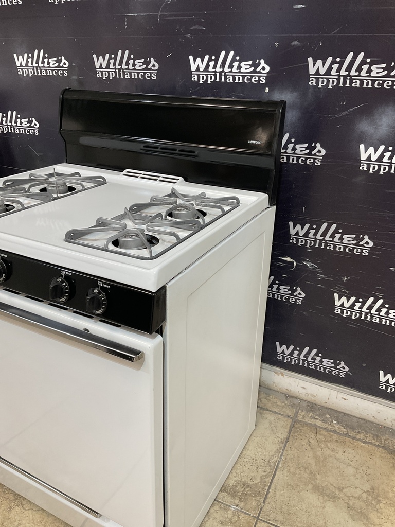 Hotpoint Used Natural Gas Stove 30inches (White/Black) 