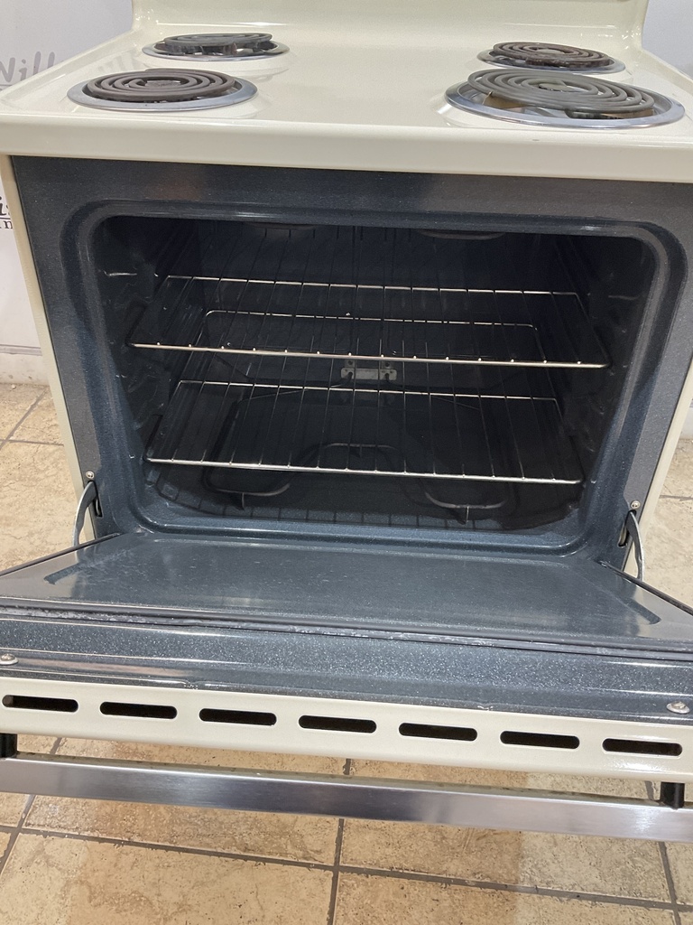 Hotpoint Used Electric Stove 220volts (40/50 AMP) 30inches {no cord} (Bisque/Black) 