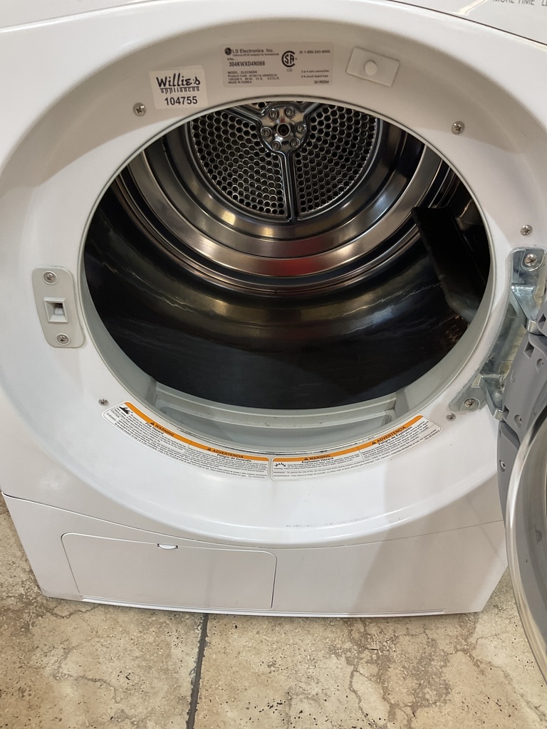 Lg Used Electric Dryer 220volts (30 AMP) 23 1/2” (White) 
