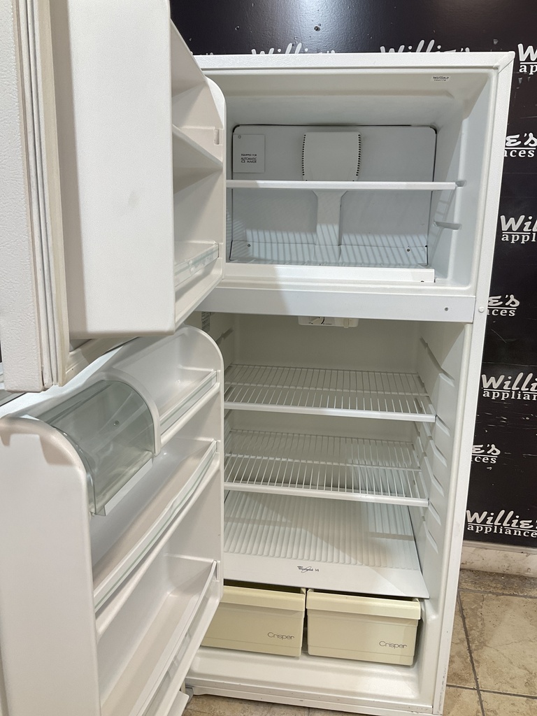 Whirlpool Used Refrigerator Top and Bottom 28x63 (white) 