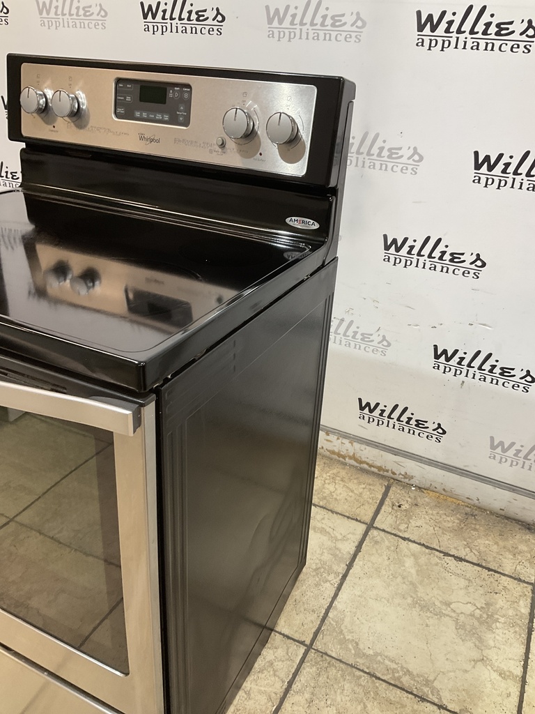 Whirlpool Used Electric Stove 220volts (40/50 AMP) 30inches {no cord} (Stainless Steel) 