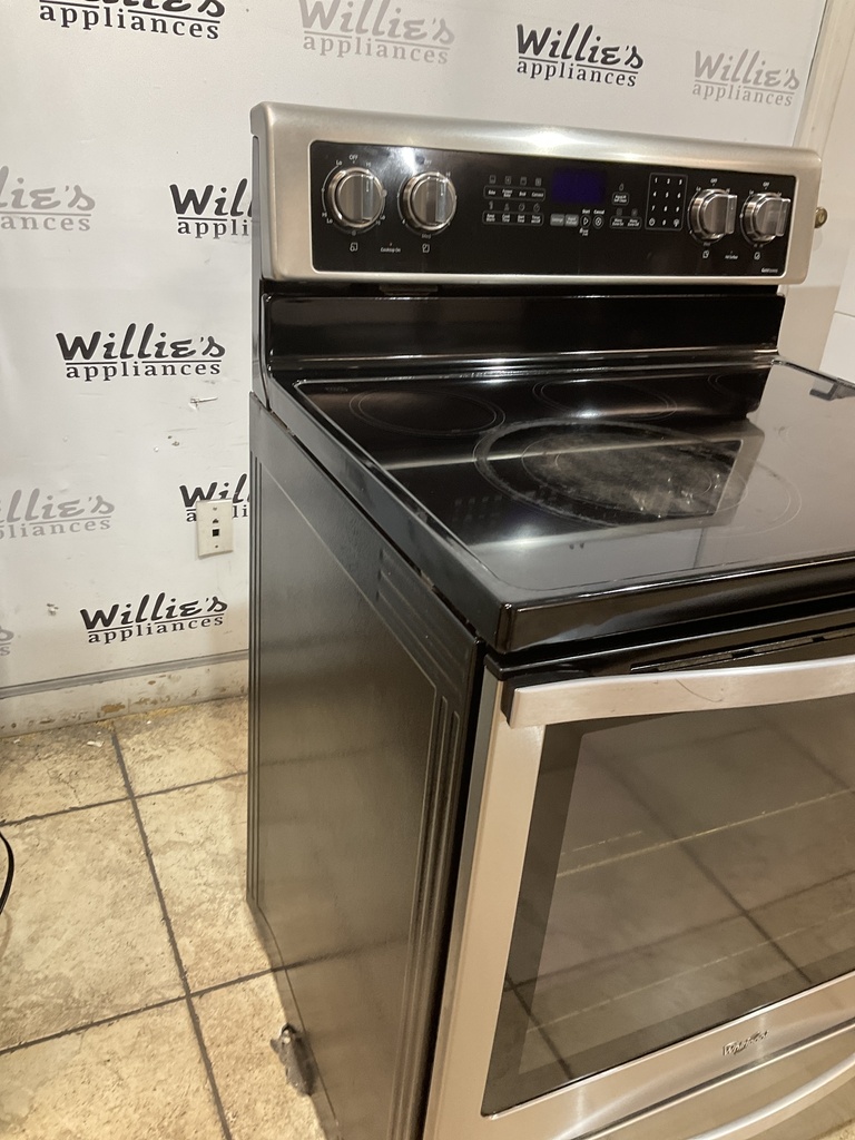 Whirlpool Used Electric Stove 220volts (40/50 AMP) 30inches {no cord} (Stainless Steel) 