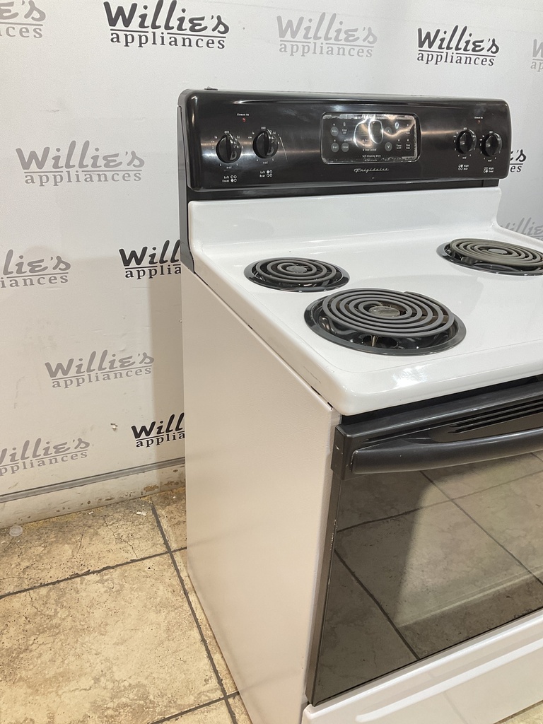 Frigidaire Used Electric Stove 220volts (40/50 AMP) 30inches {4 prong} (White/Black) 