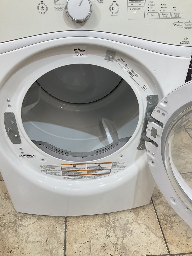 Whirlpool Used Electric Dryer 220volts (30 AMP) 27inches {3 prong} (White) 