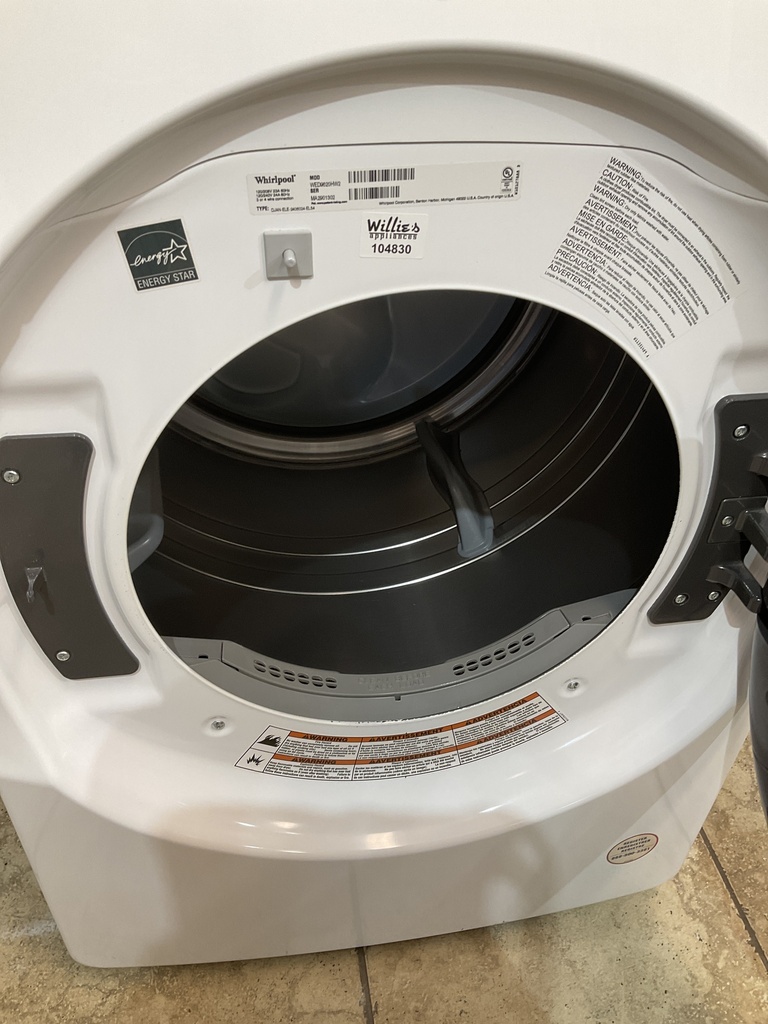 Whirlpool Used Electric Dryer 220volts (30 AMP) 27inches {4 prong} (white) 