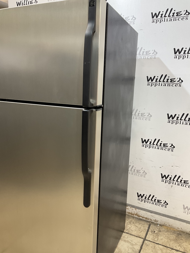 Ge Used Refrigerator Top and Bottom 28x64 1/2” (Stainless Steel) 