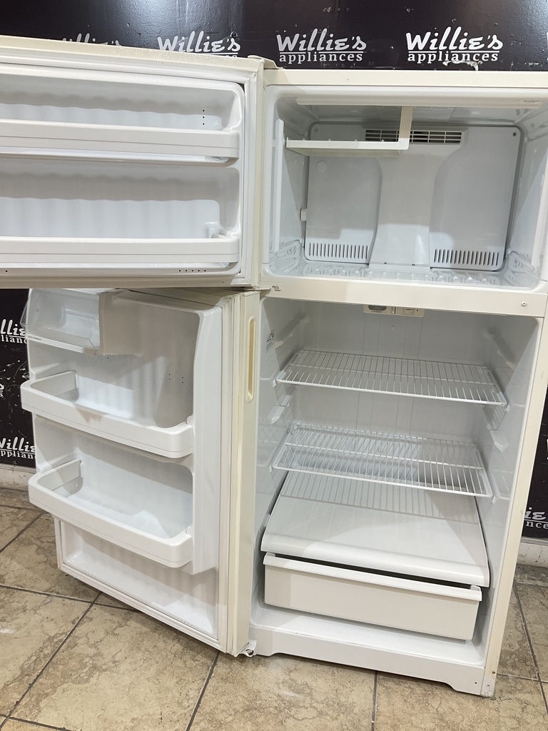 Hotpoint Used Refrigerator Top and Bottom 28x61 1/2” (Bisque) 