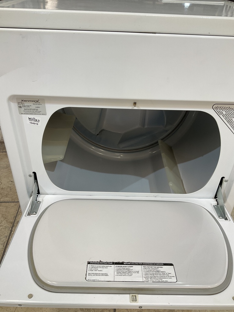 Kenmore Used Electric Dryer 220volts (30 AMP) 29inches {3 prong} (White) 
