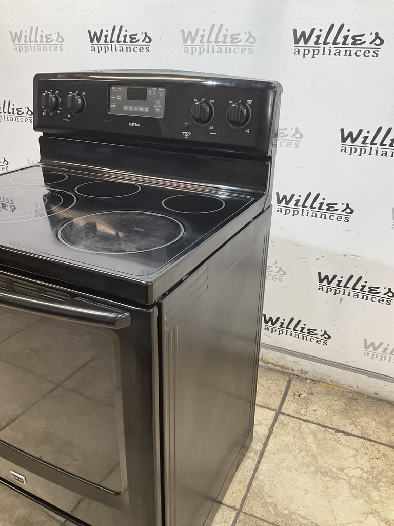 Maytag Used Electric Stove 220volts (40/50 AMP) 30inches {no cord} (Black) 