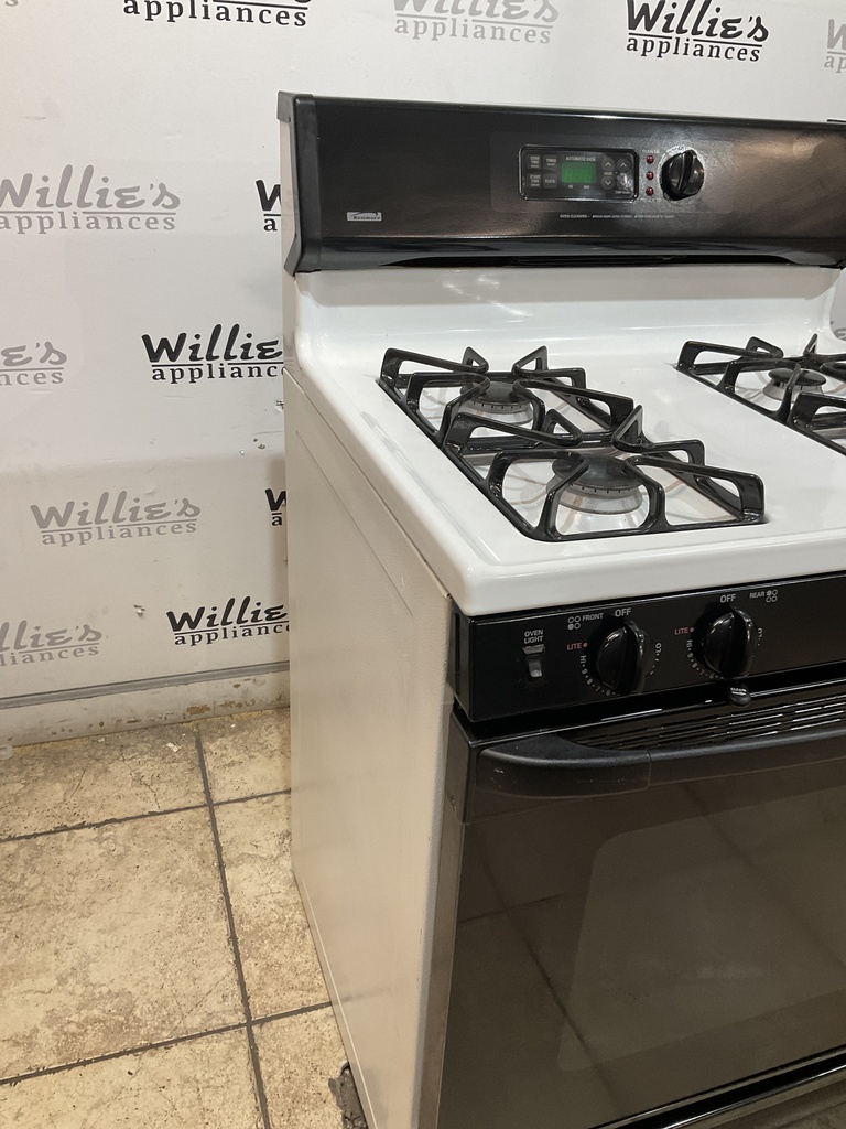 Kenmore Used Natural Gas Stove 30inches (White/Black) 