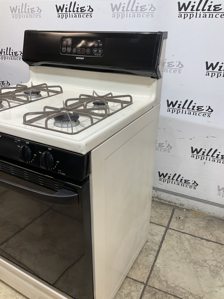 Hotpoint Used Natural Gas Stove 30inches (Bisque/Black) 