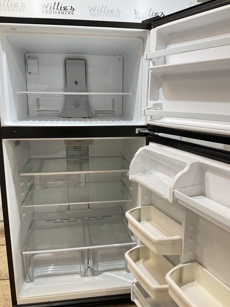 Whirlpool Used Refrigerator Top and Bottom 33x66 (black) 