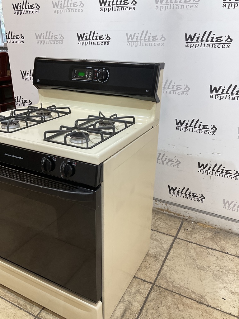 Ge Used Natural Gas Stove 30inches (bisque/black) 