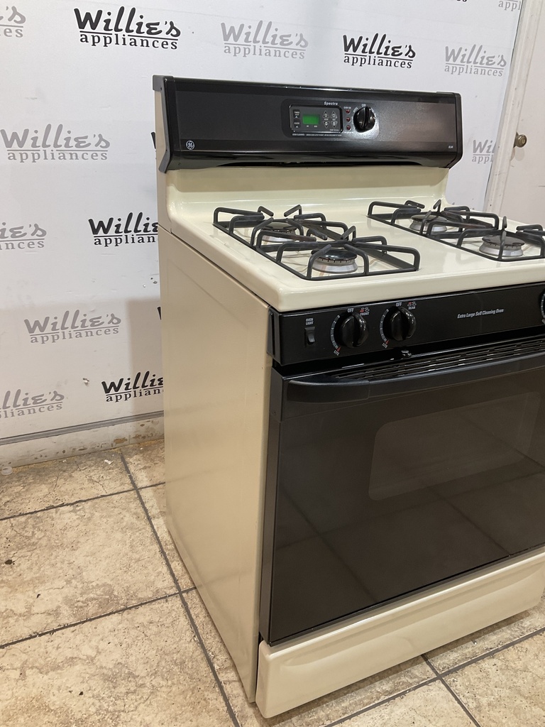 Ge Used Natural Gas Stove 30inches (bisque/black) 
