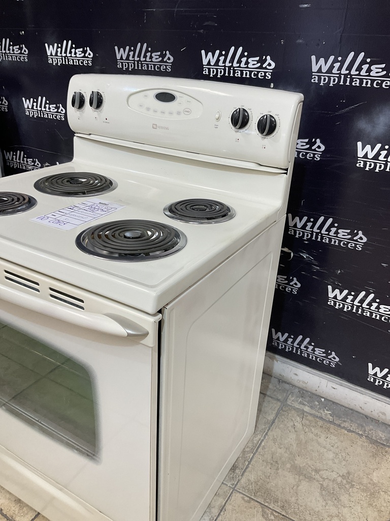 Maytag Used Electric Stove 220volts (40/50 AMP) 30inches {no cord} (Bisque) 